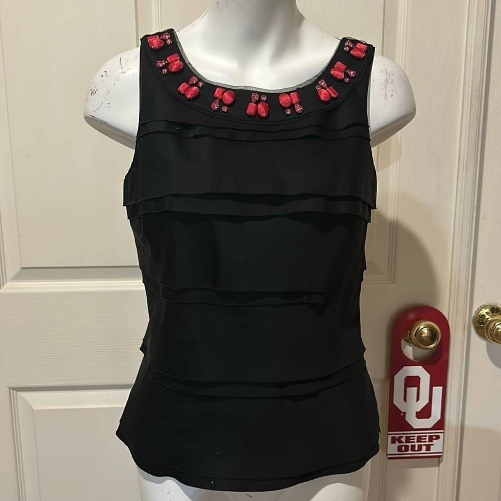 White House Black Market jeweled/tiered top. Size 6